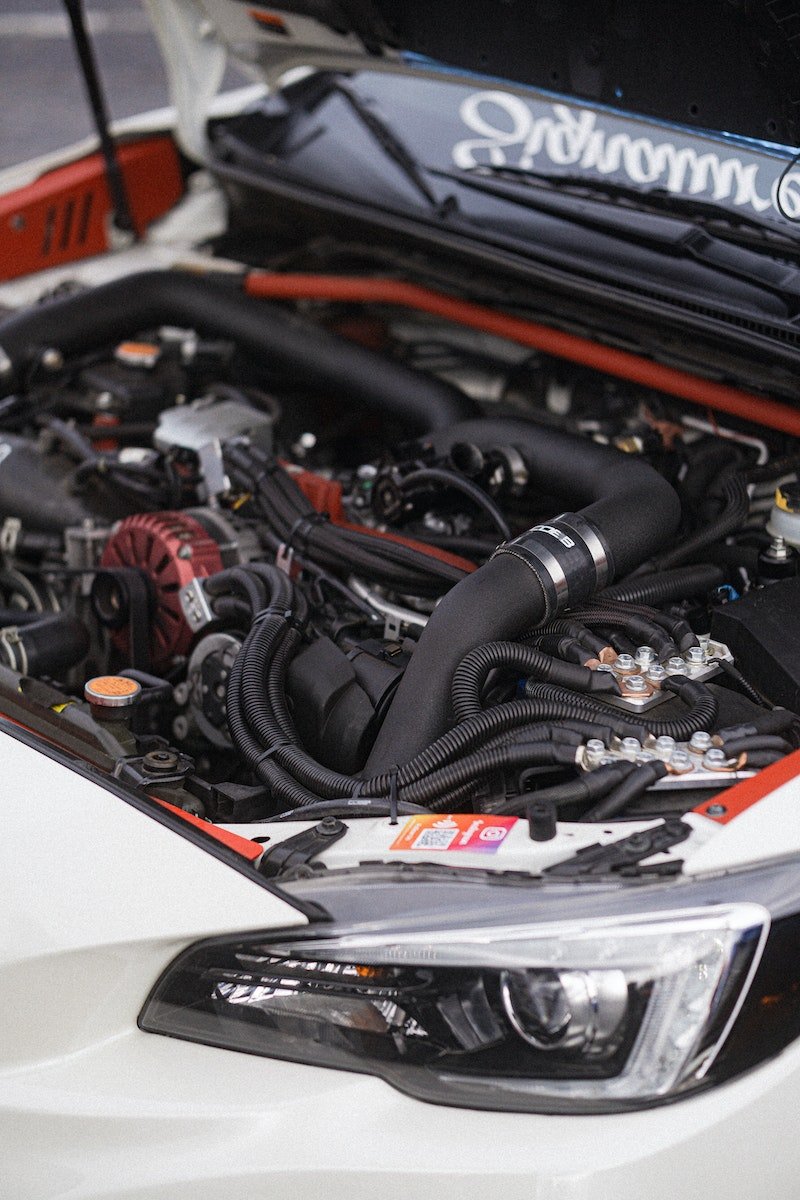 Car with an Opened Hood